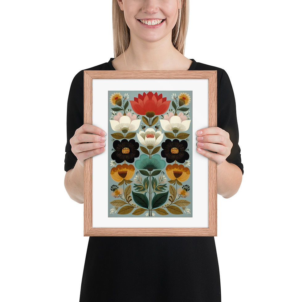 Thumbnail: Nature-Inspired Scandinavian Wall Art - Botanical Folk Prints