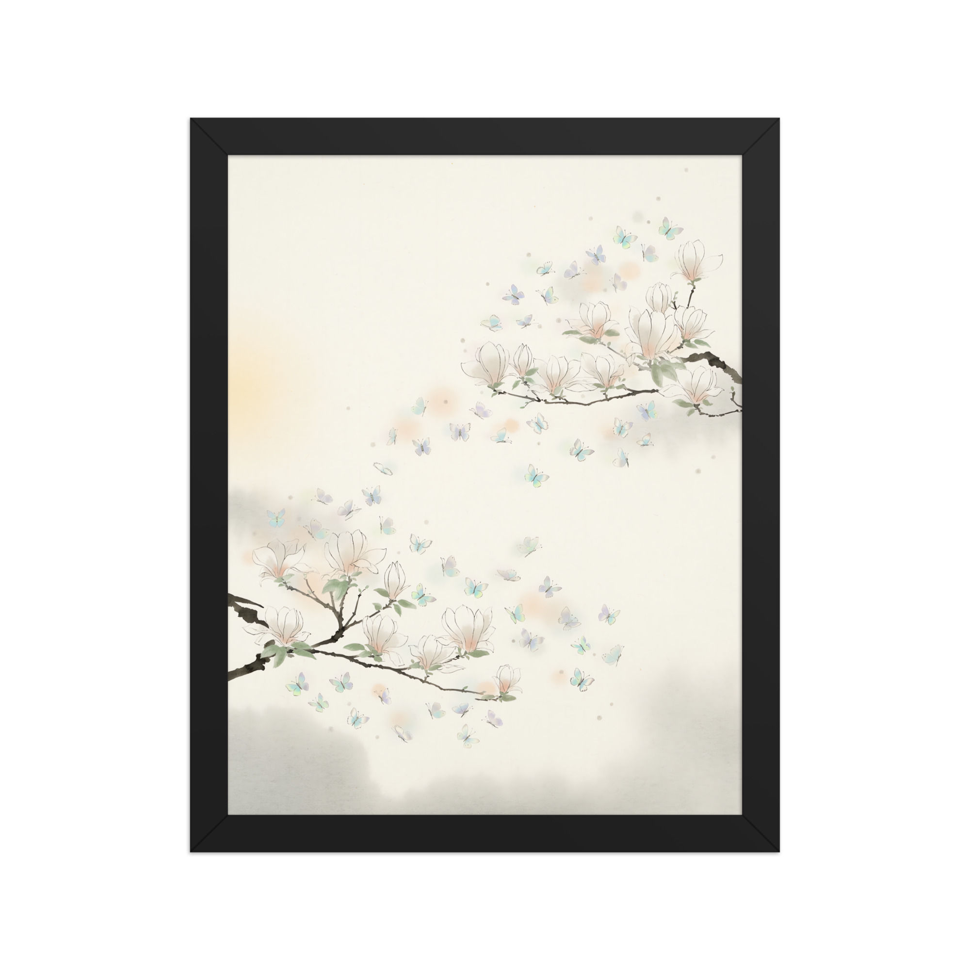 Swarms of Butterflies Minimalist Framed Wall Art