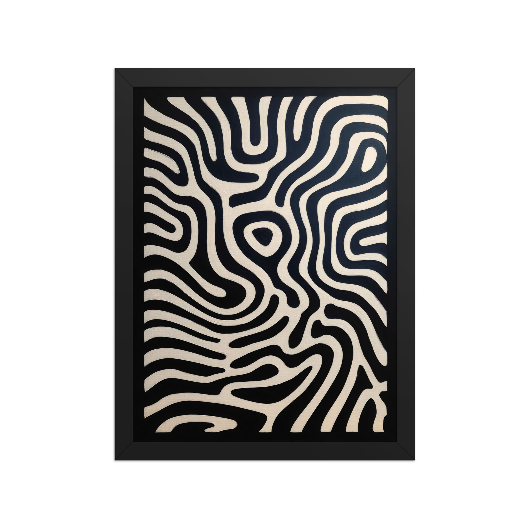 Black & Beige Abstract Wall Art Print 