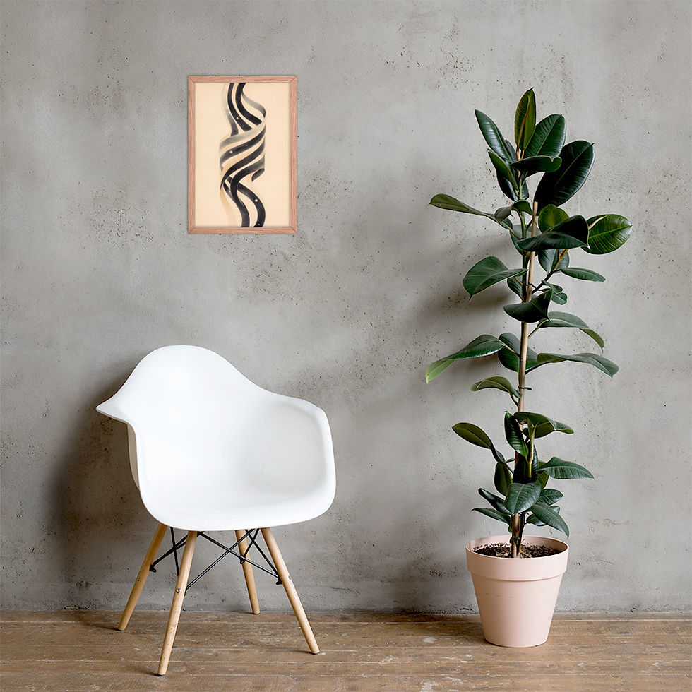 Thumbnail: Twisted Neutral Spirals in Minimalist Style Framed Contemporary Mega Wall Art