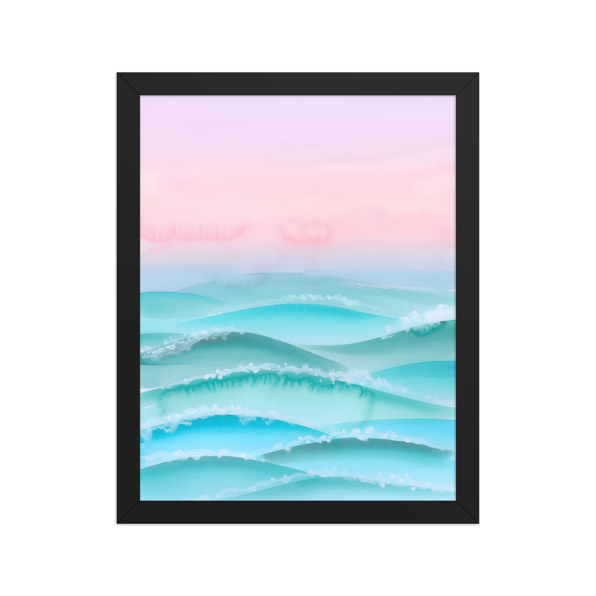 Ocean Froth Framed Abstract Coastal Wall Art