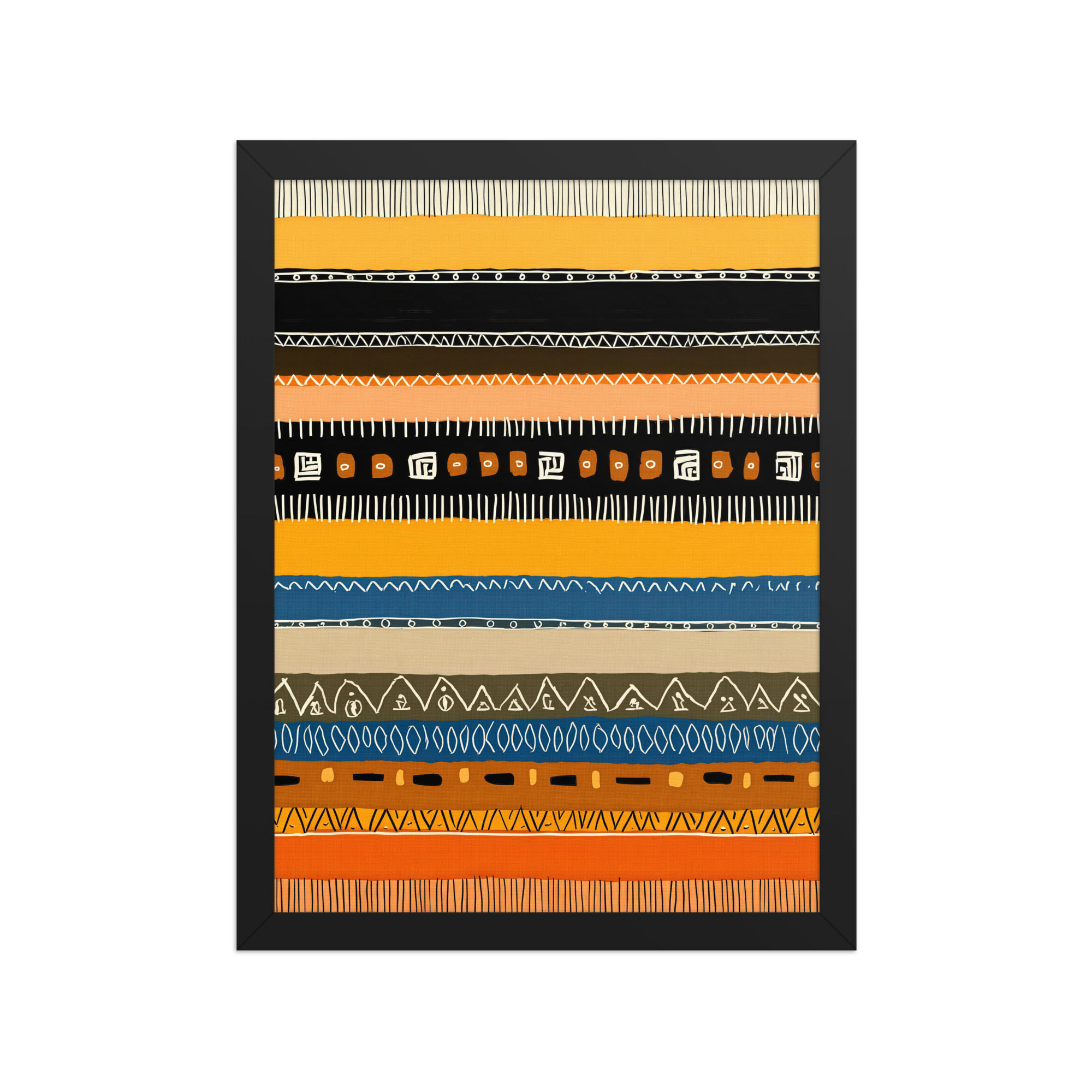 Framed Boho Patterns Art – Stylish Wall Decor