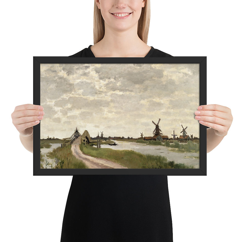Thumbnail: Windmills Vintage Landscape Framed Art Print