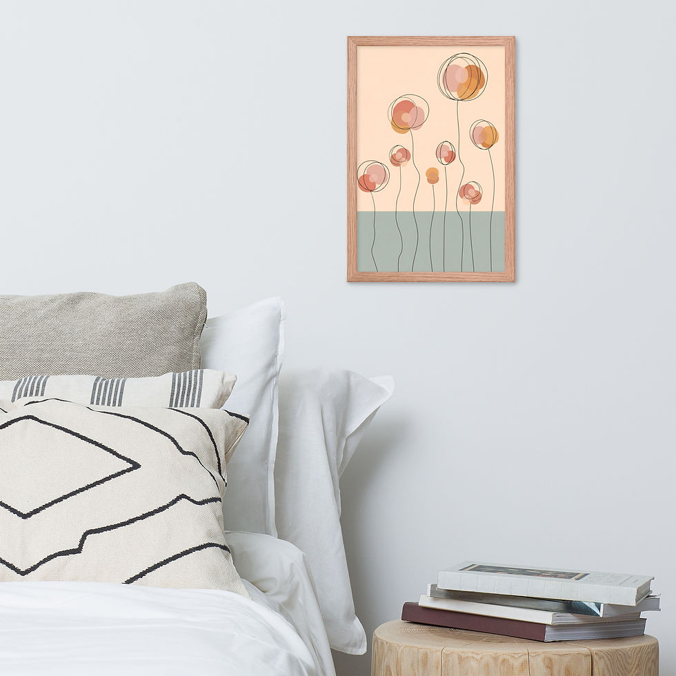Thumbnail: Delicate Stems — Minimal Abstract Floral Framed Mega Print
