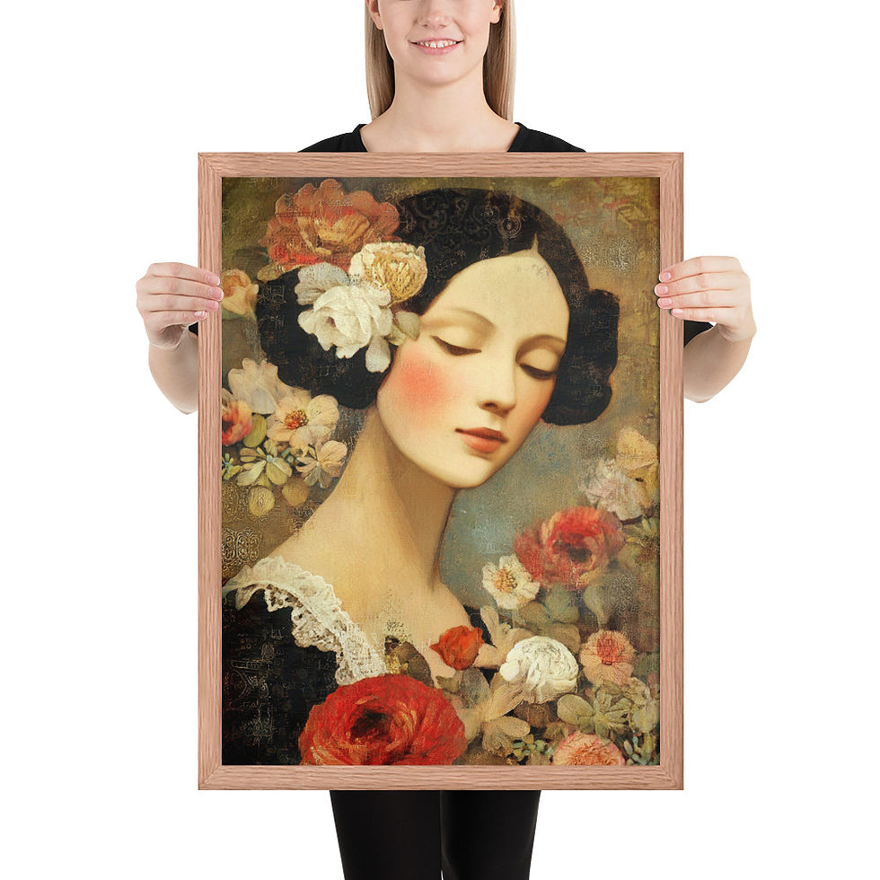 Thumbnail: Portrait of a Woman with Flowers down