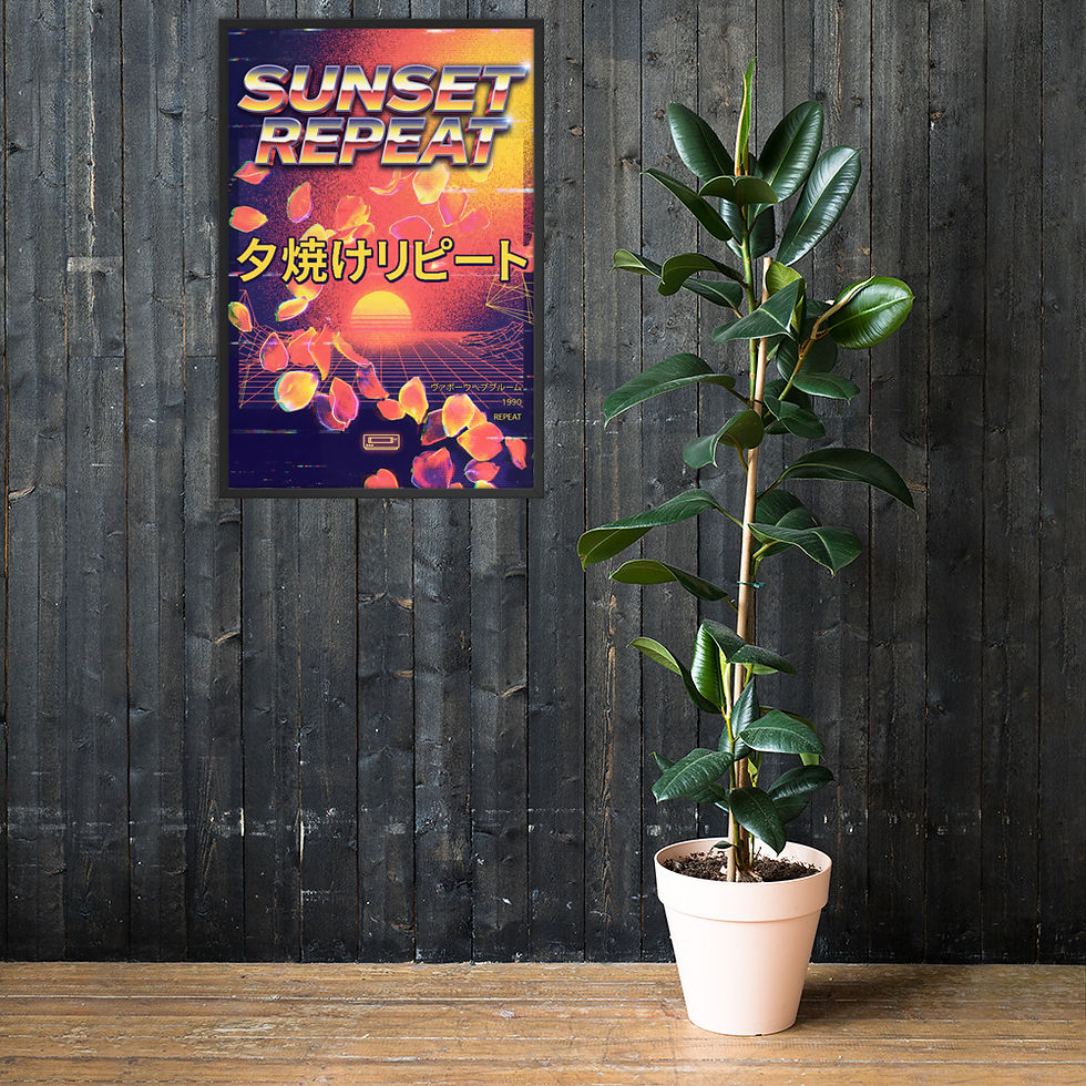 Thumbnail: Sunset Repeat Retro 90s Mega Art Print