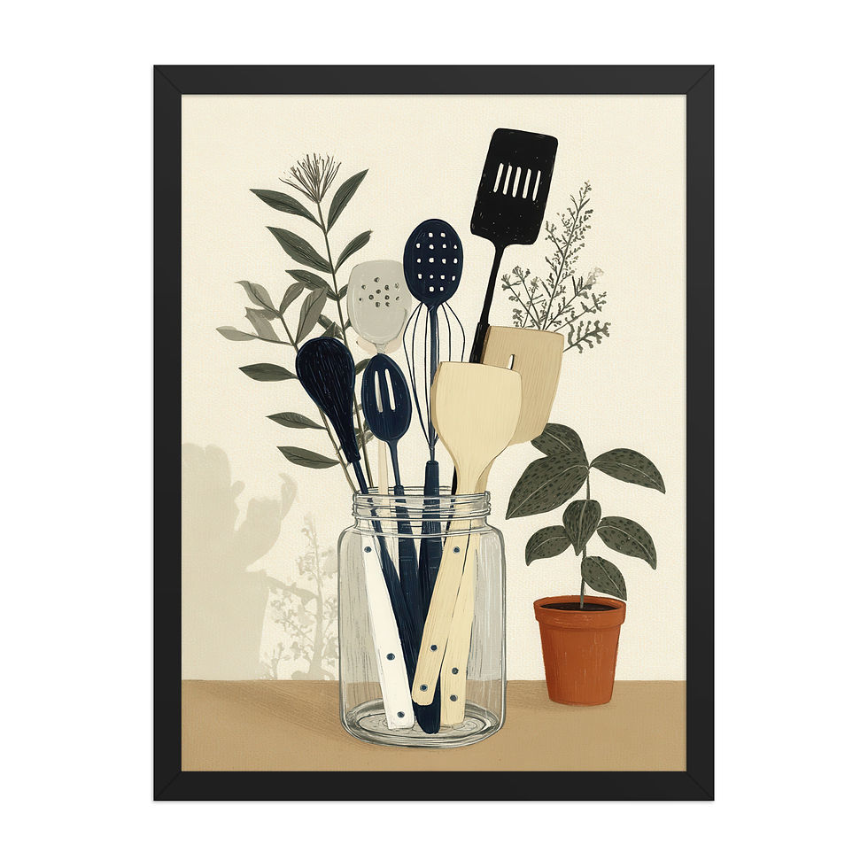 Thumbnail: Trendy Framed Gouache Art