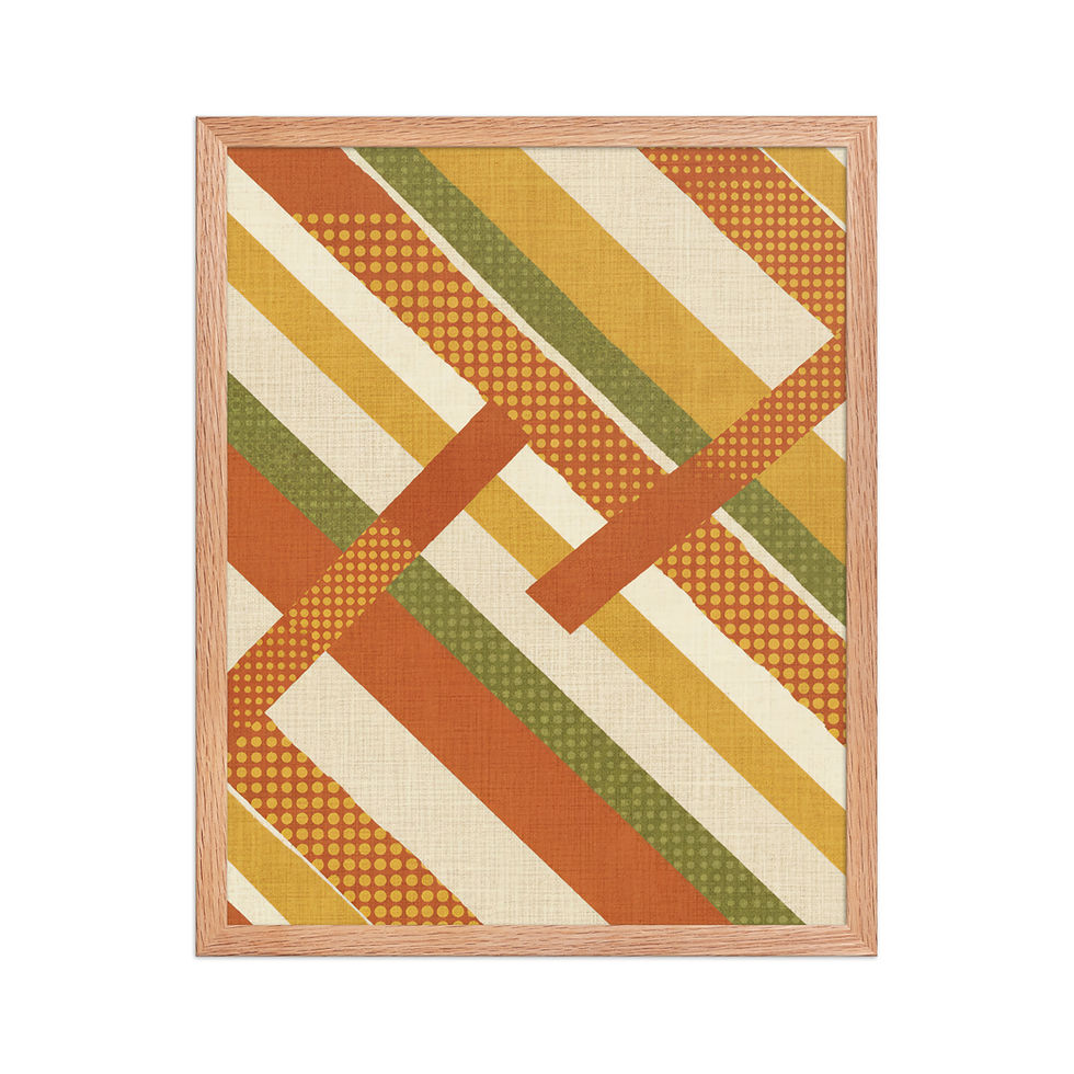 Thumbnail: Layered Stripe Collage Retro Art Print