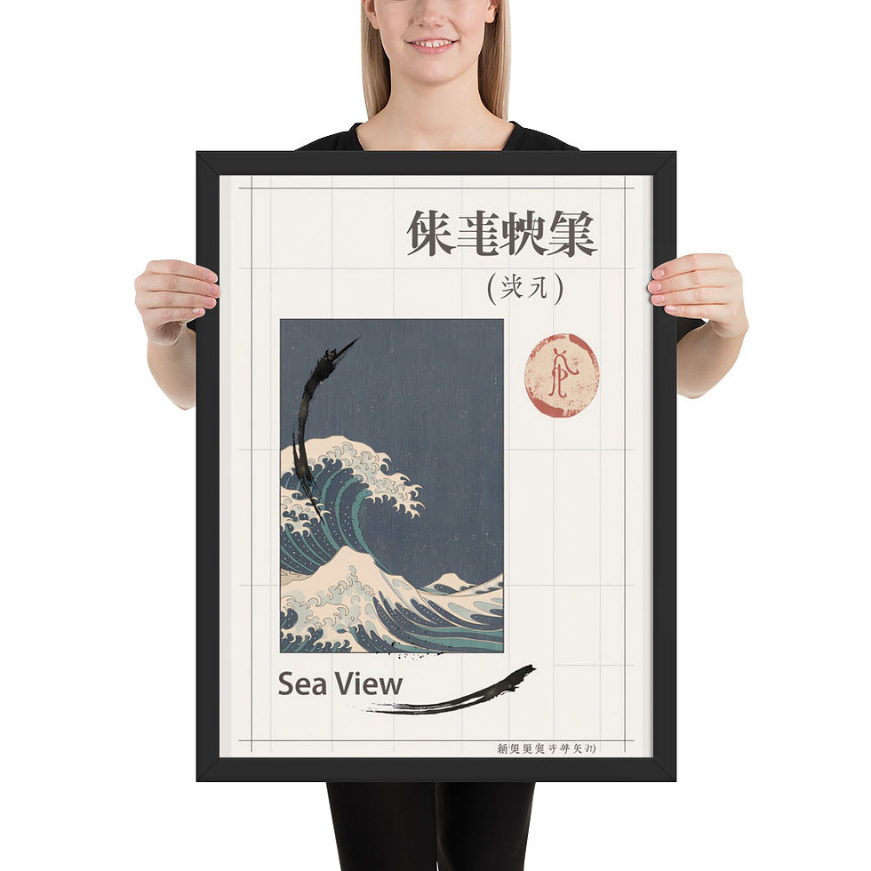 Thumbnail: Japanese Wave Graphic Design Art Print