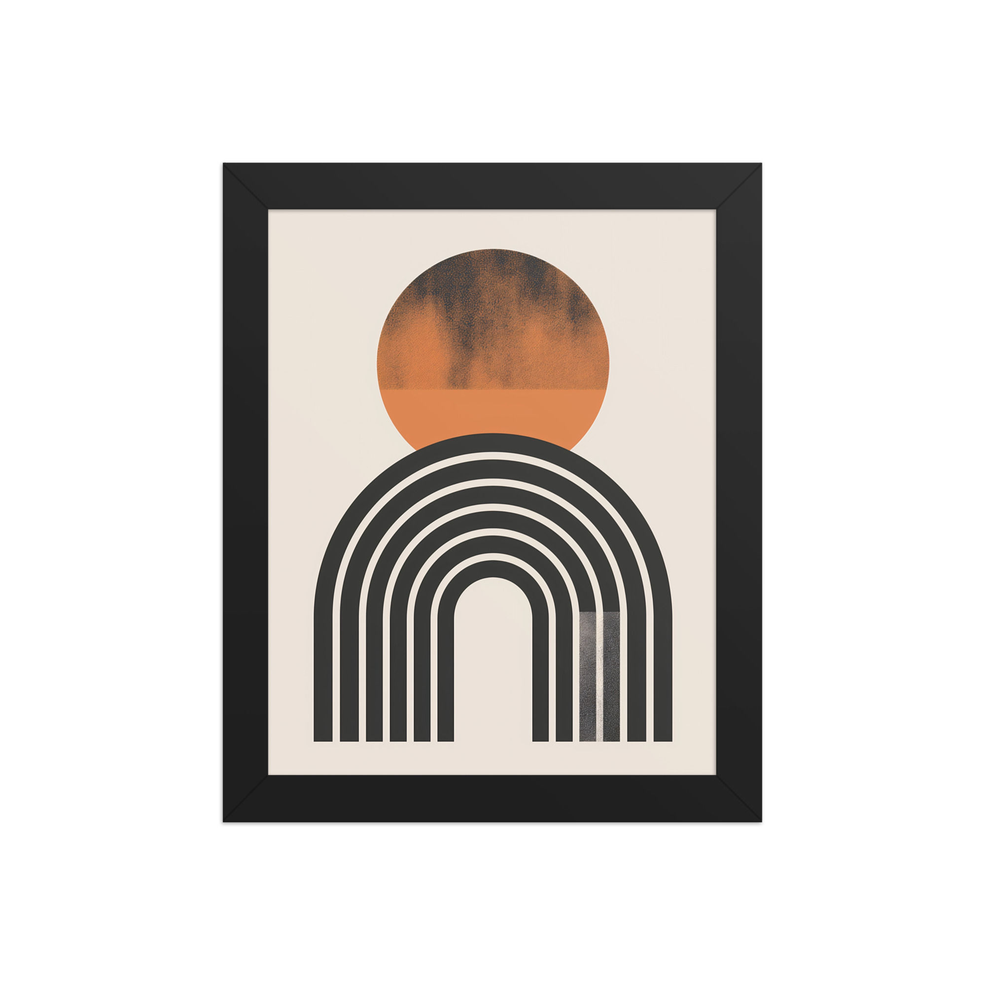 Black Arches Burnt Sunset Framed Abstract Boho Wall Art