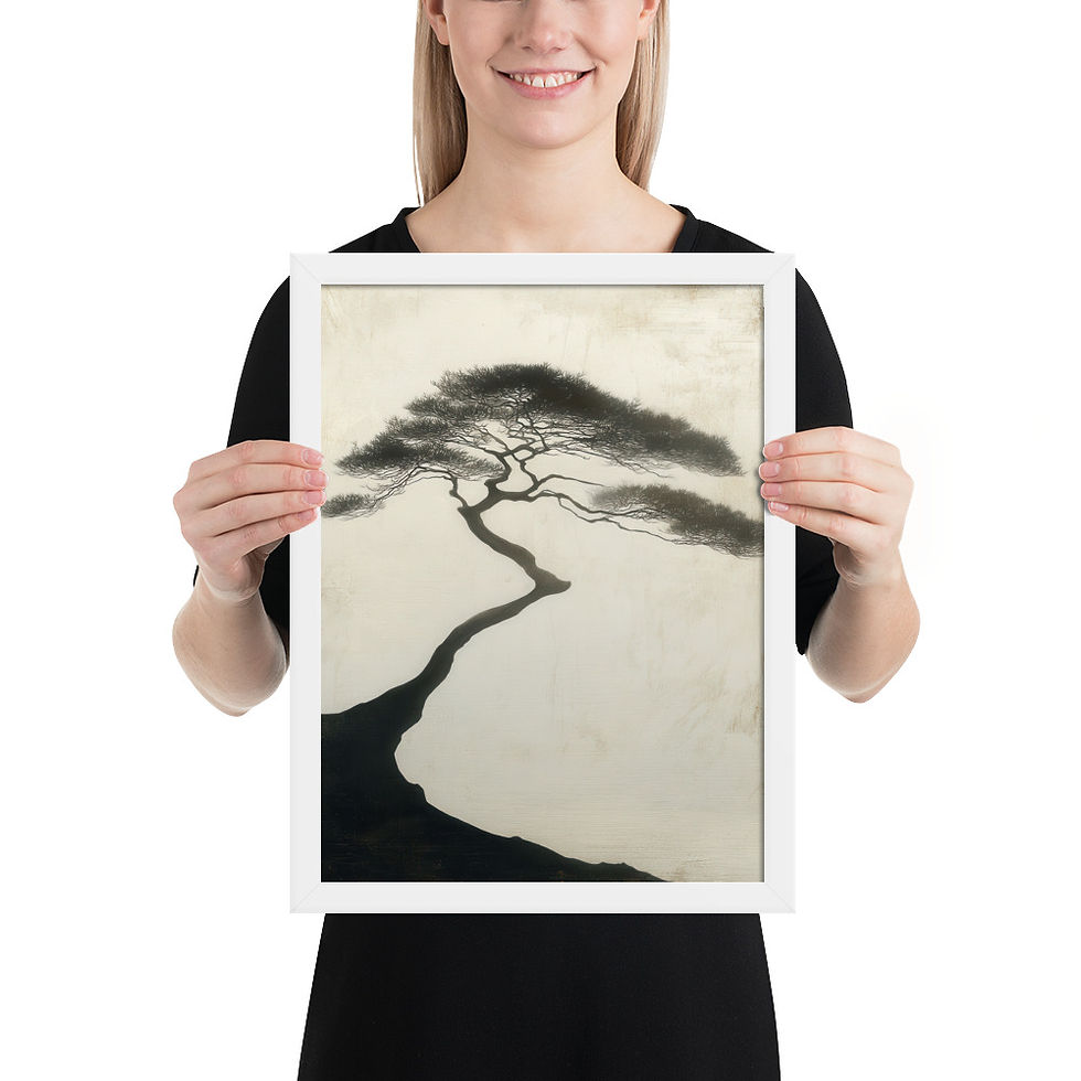 Thumbnail: Japandi Bonsai Tree Silhouette Sumi-e Inspired