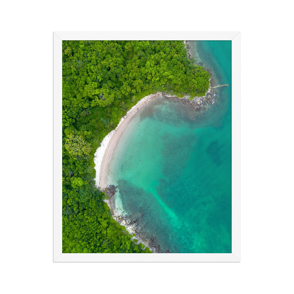 Thumbnail: Hidden Beach | Framed Landscape Drone Photography Poster