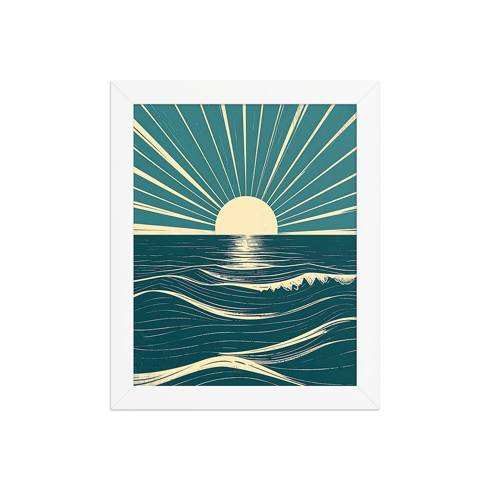 Thumbnail: Blue Rays Art Print for Home