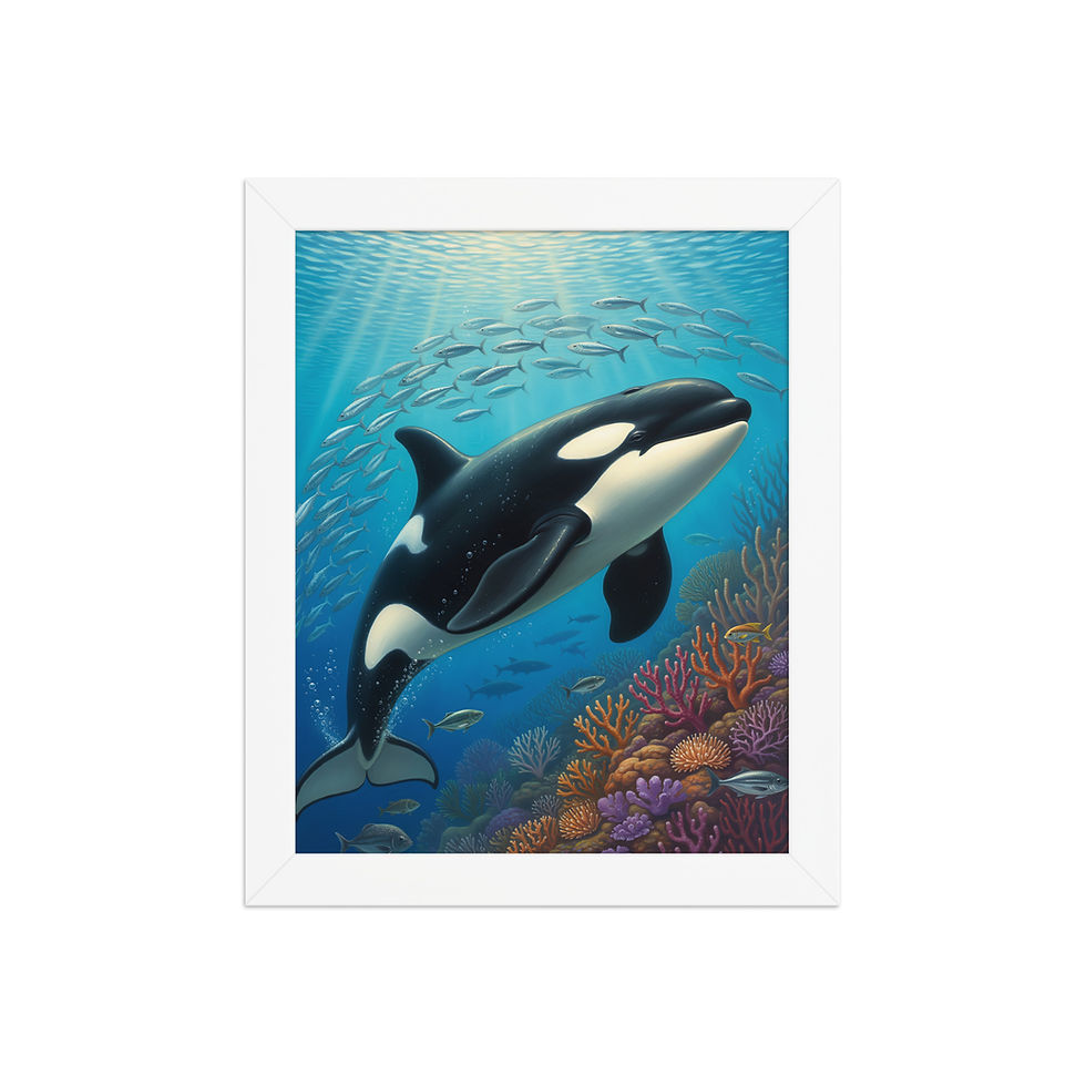 Thumbnail: Under Sea Orca Framed Art Print