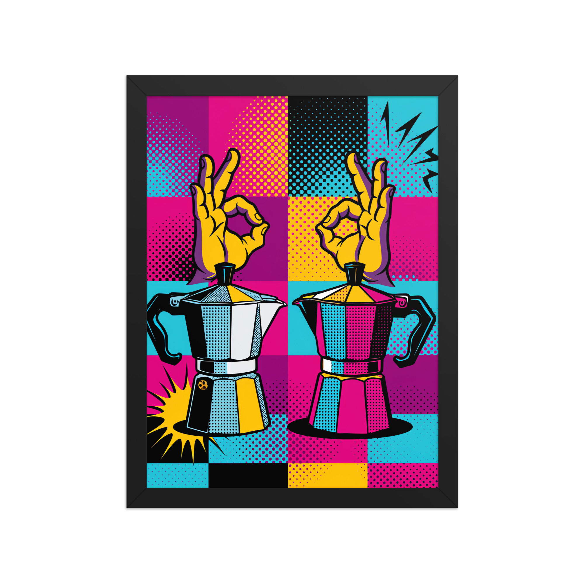 Pop Art Coffee Maker Art Print for Cafes