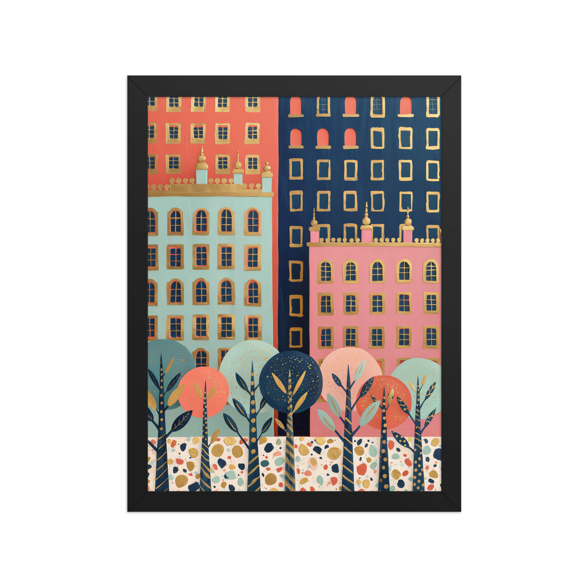 Colorful Town Eclectic Wall Print