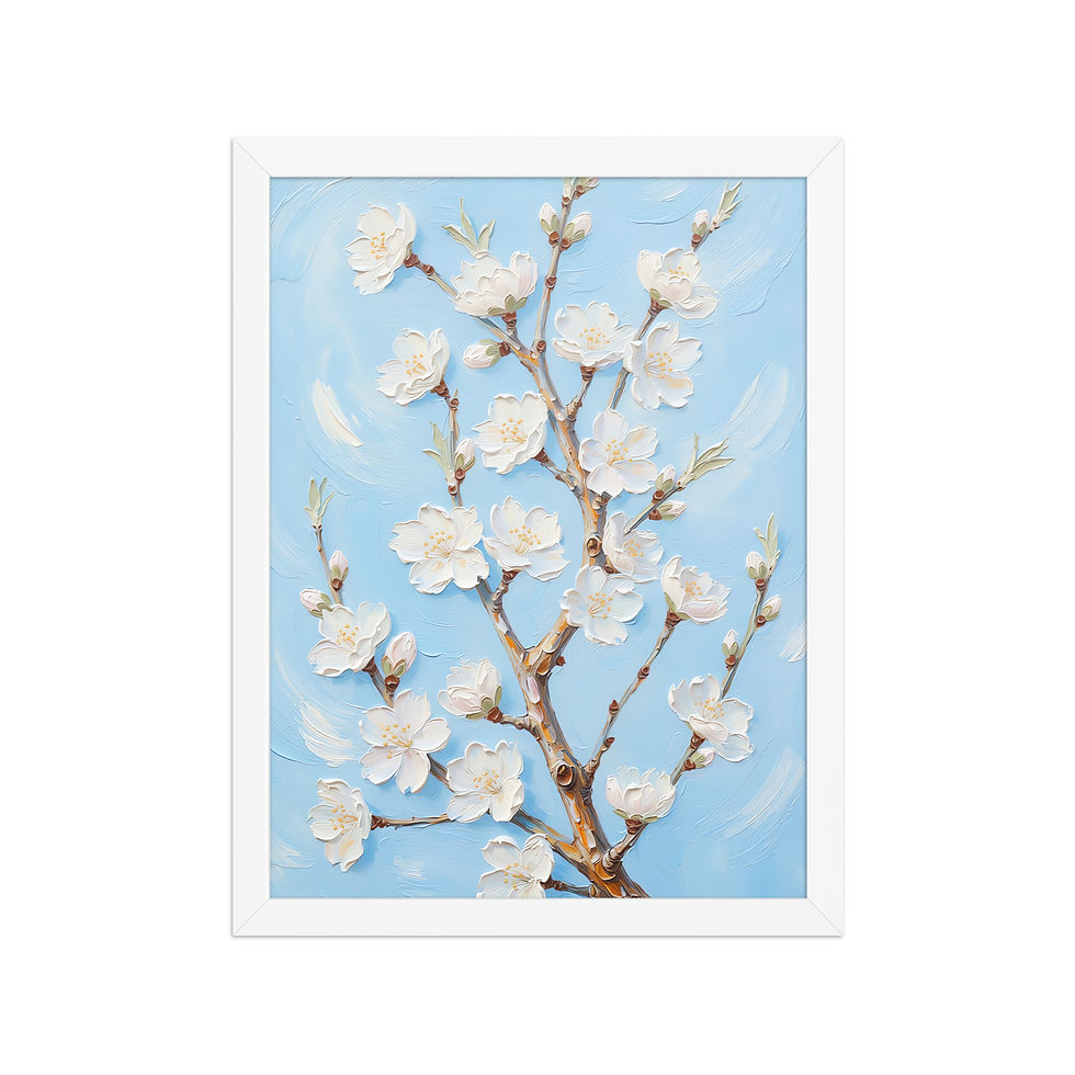 Thumbnail: Baby Blue Blossoms Framed Wall Art