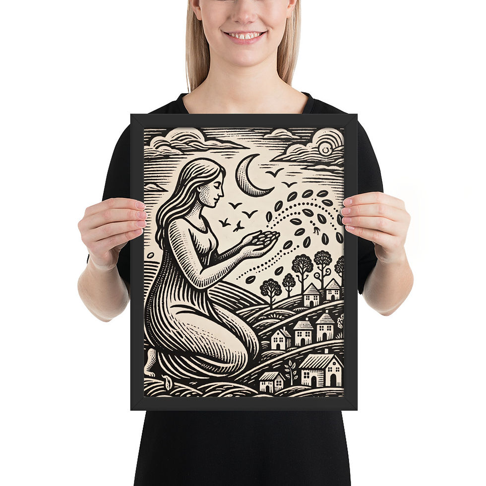 Thumbnail: Gaias Gift Linocut Style Art Print