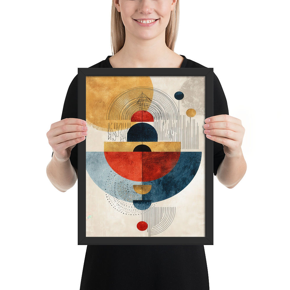 Thumbnail: Cosmic Equilibrium – Abstract Geometric Sun Print