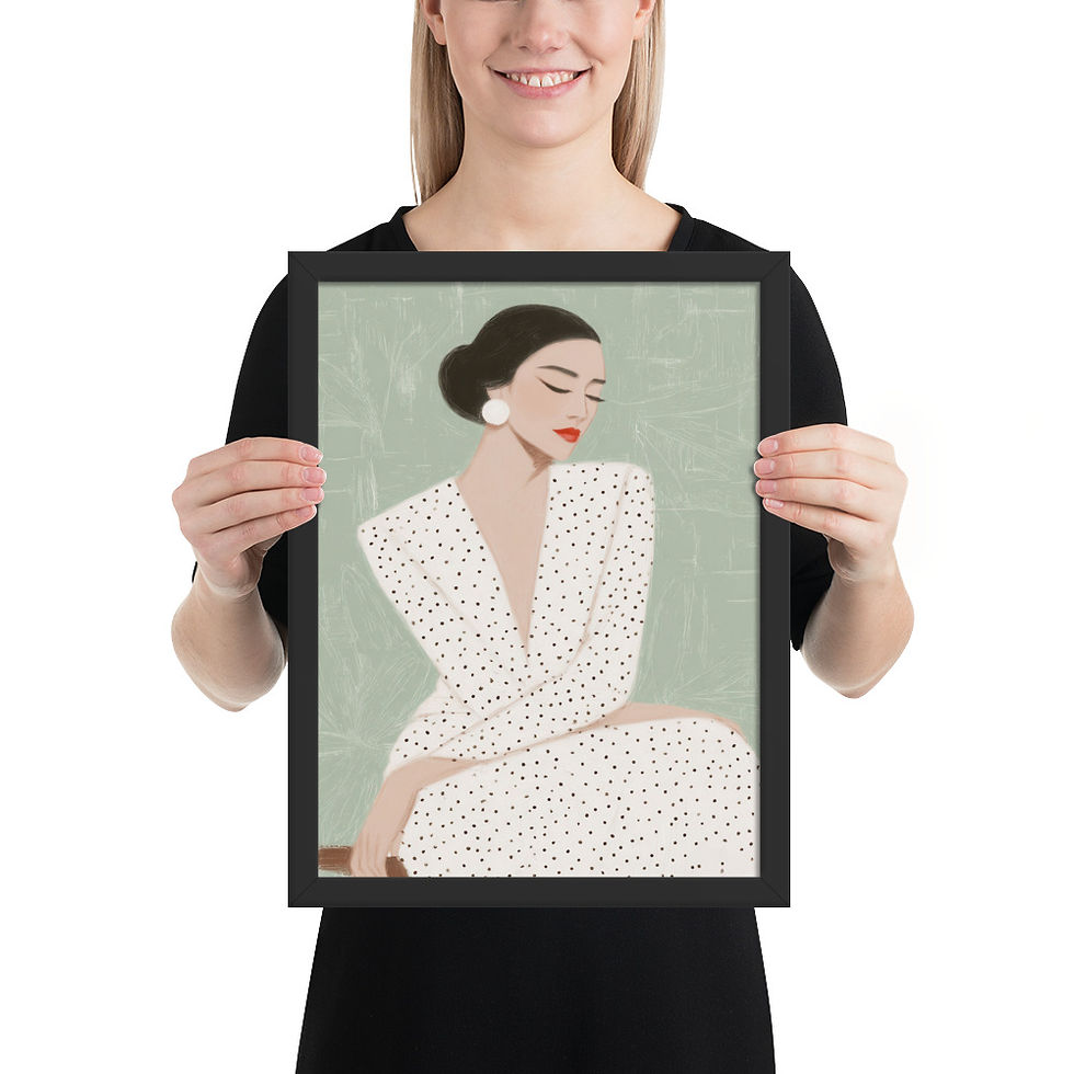 Thumbnail: Woman Portrait Gouache Inspired  Art Print 