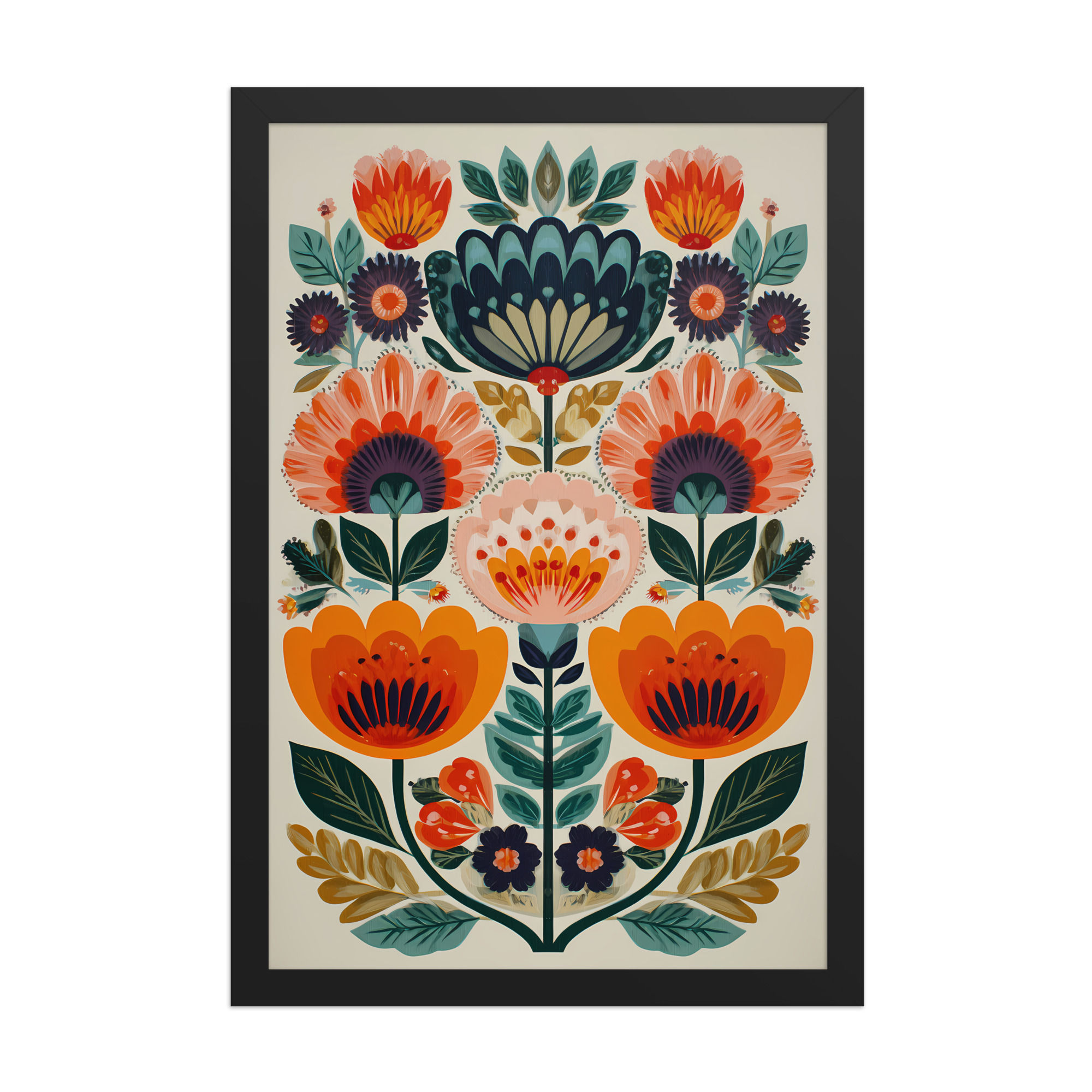 Folk Botanical Wall Art - Scandinavian Design for Nature Lovers