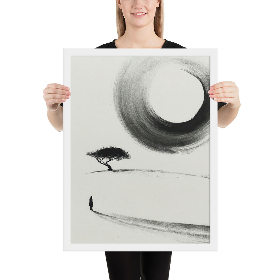 Thumbnail: Japandi Sumei-e Japanese Ink Inspired Print