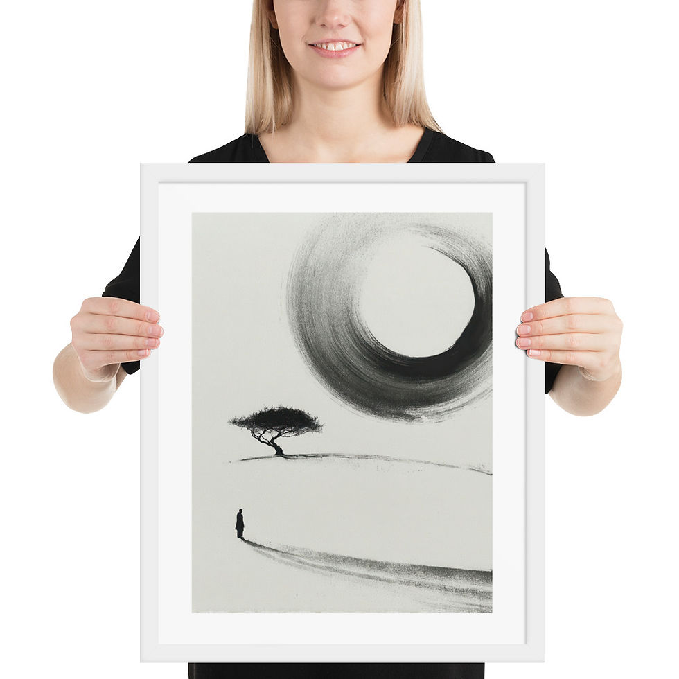 Thumbnail: Japandi Sumei-e Japanese Ink Inspired Print