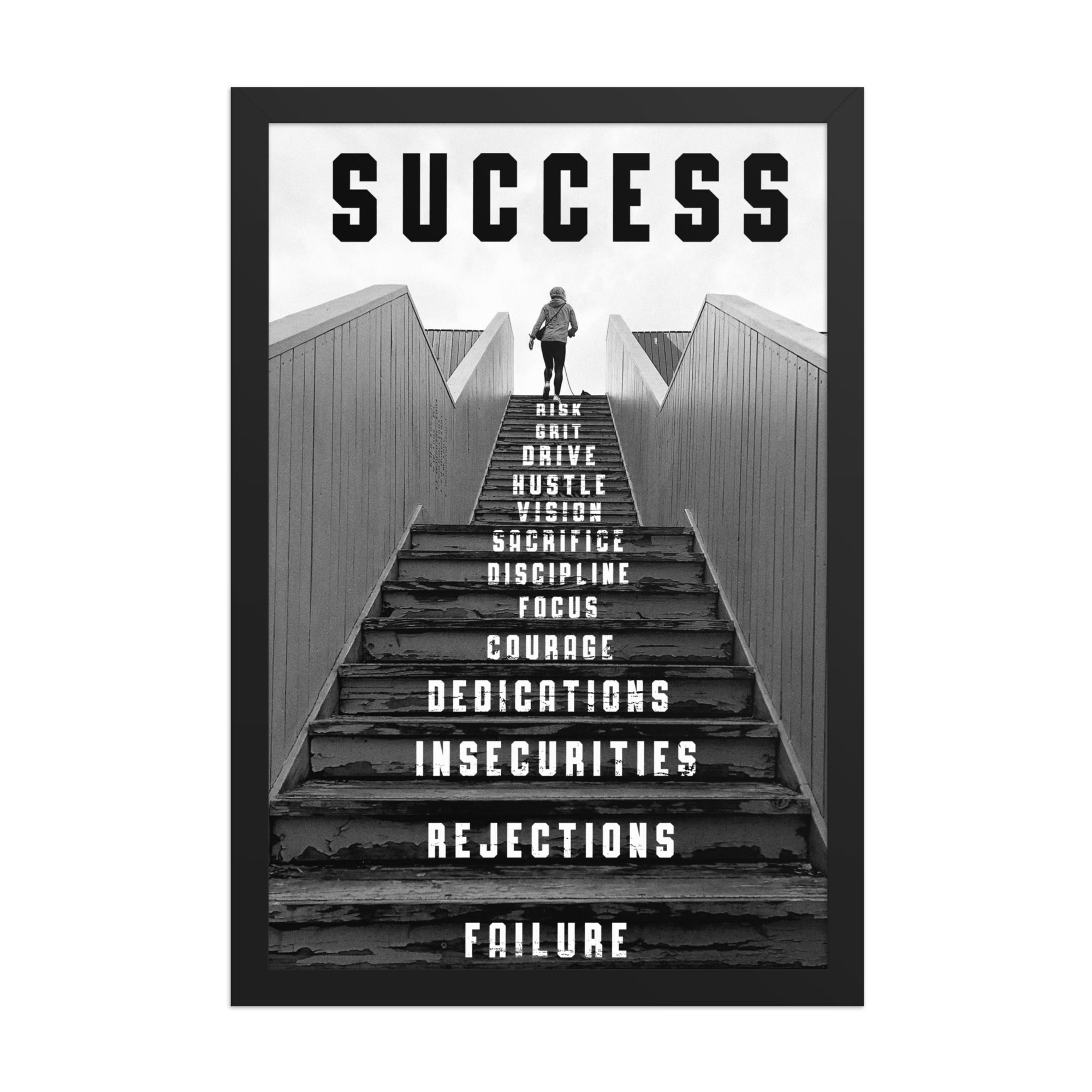 Success iv | Motivational Framed Poster | 12 x18 inch