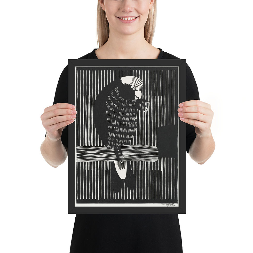 Thumbnail: Black and White Bird Illustration