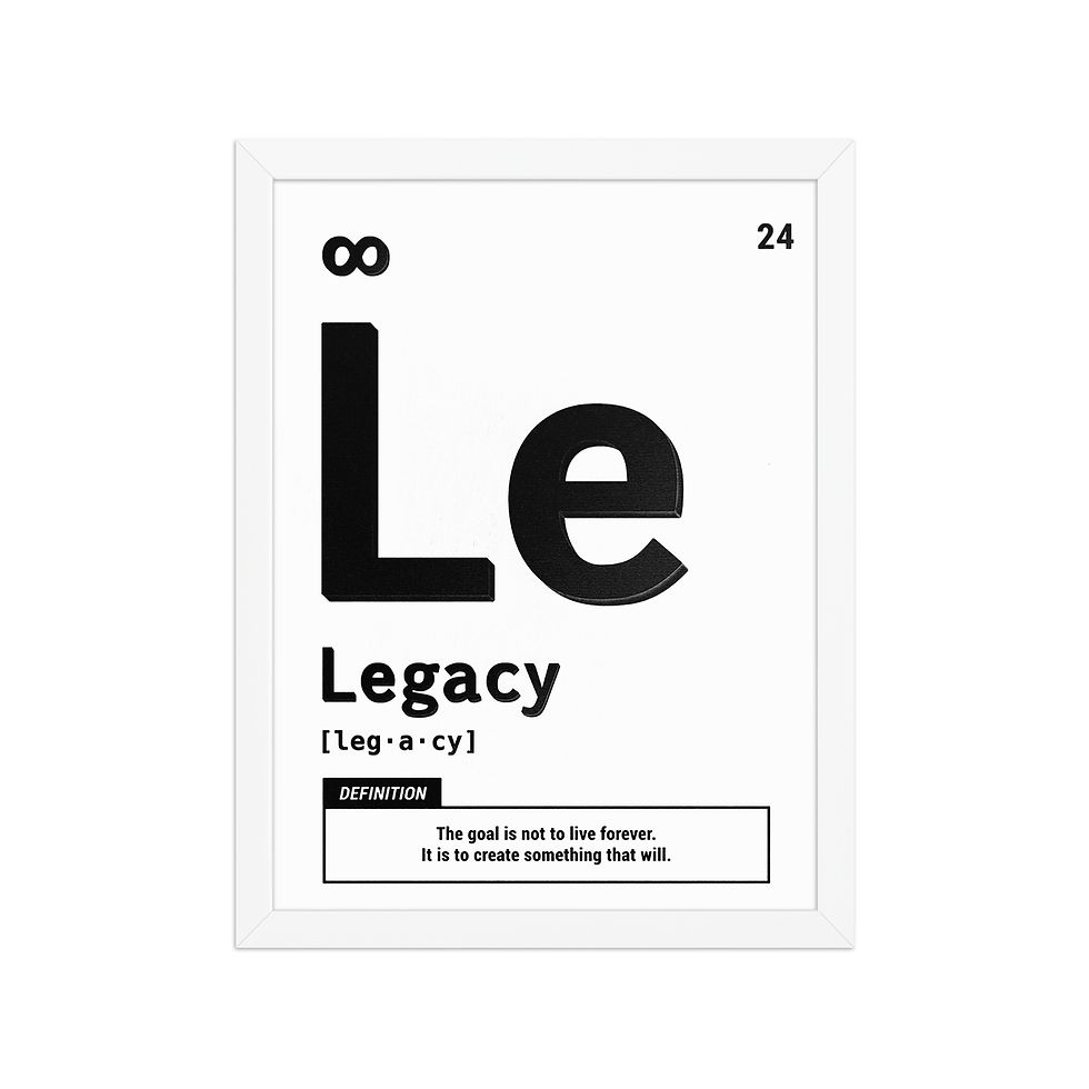 Thumbnail: Legacy | Motivational Framed Poster | 12 x16 inch