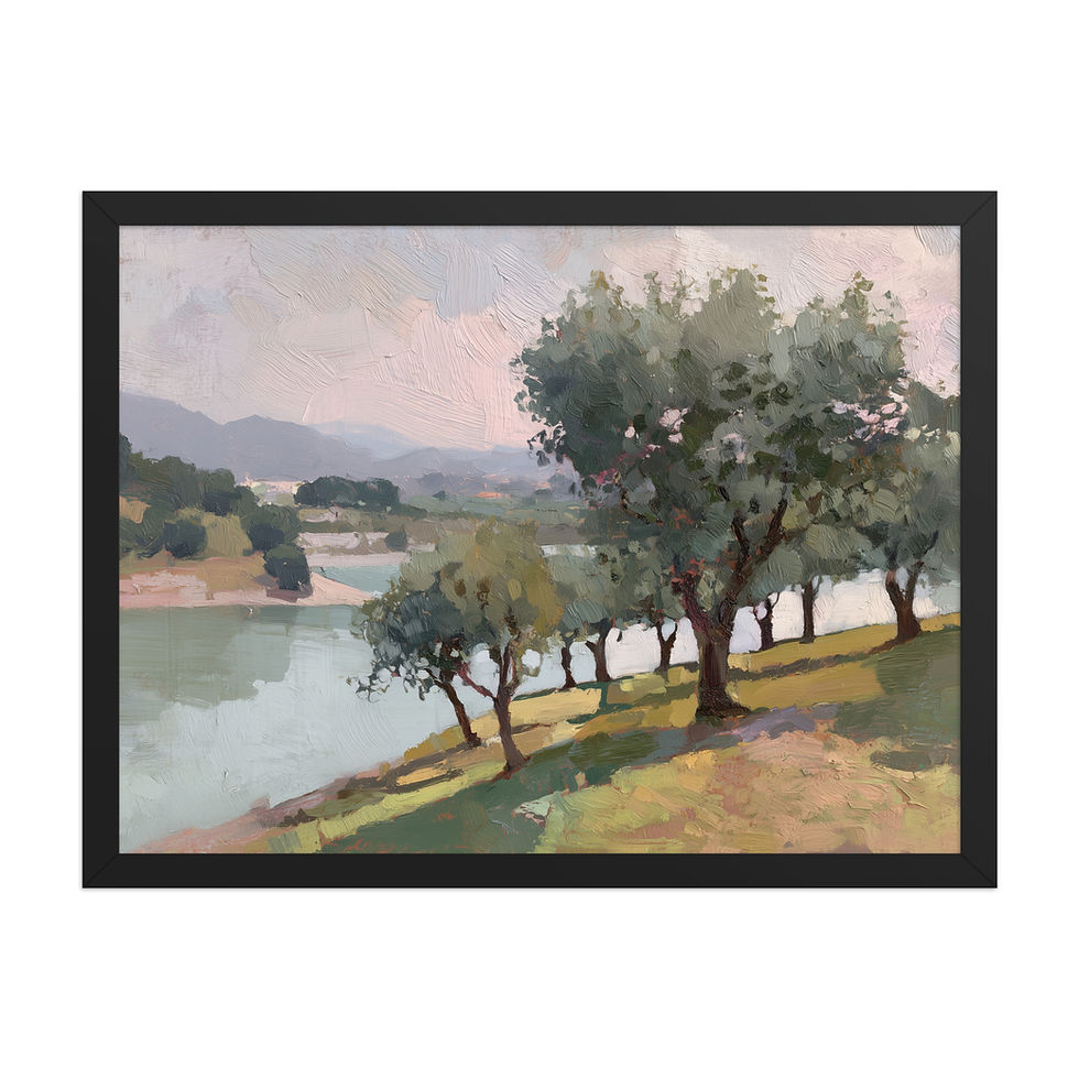 Thumbnail: Vintage scenic landscape in oil painting style | Framed wall art v
