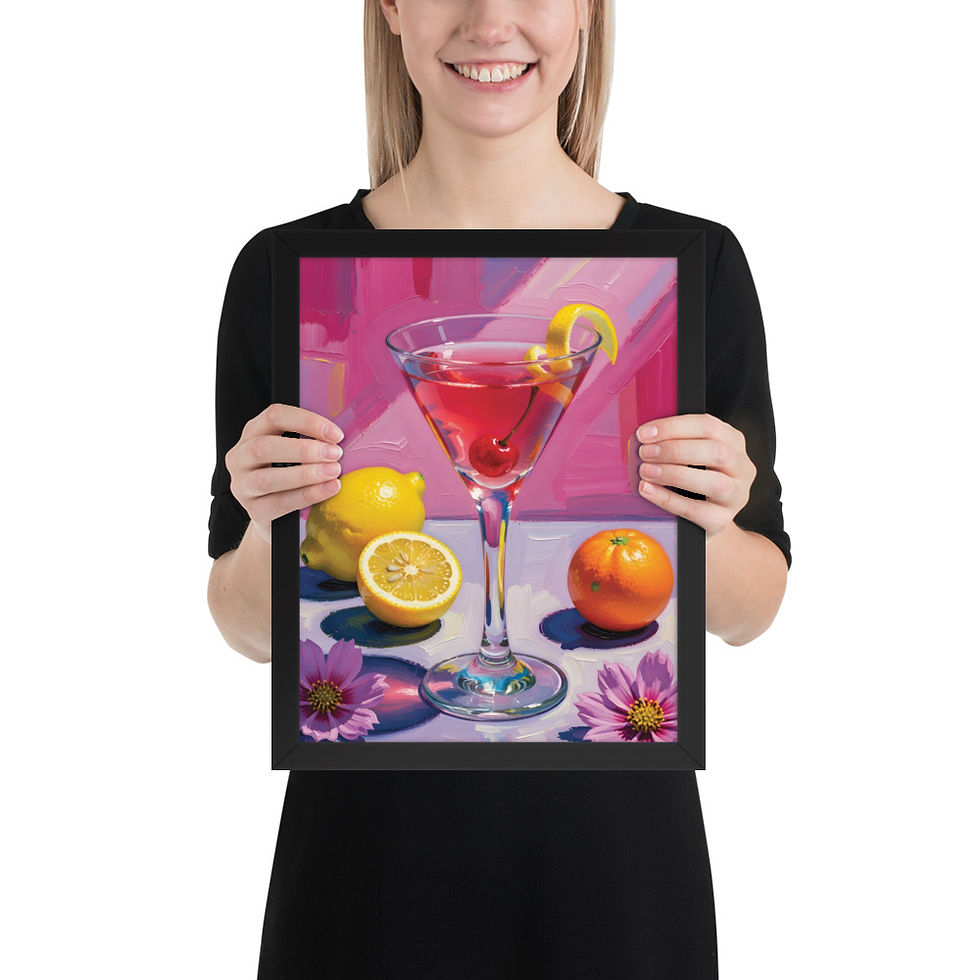Thumbnail: Cherry Cocktail Eclectic Style Framed Wall Art