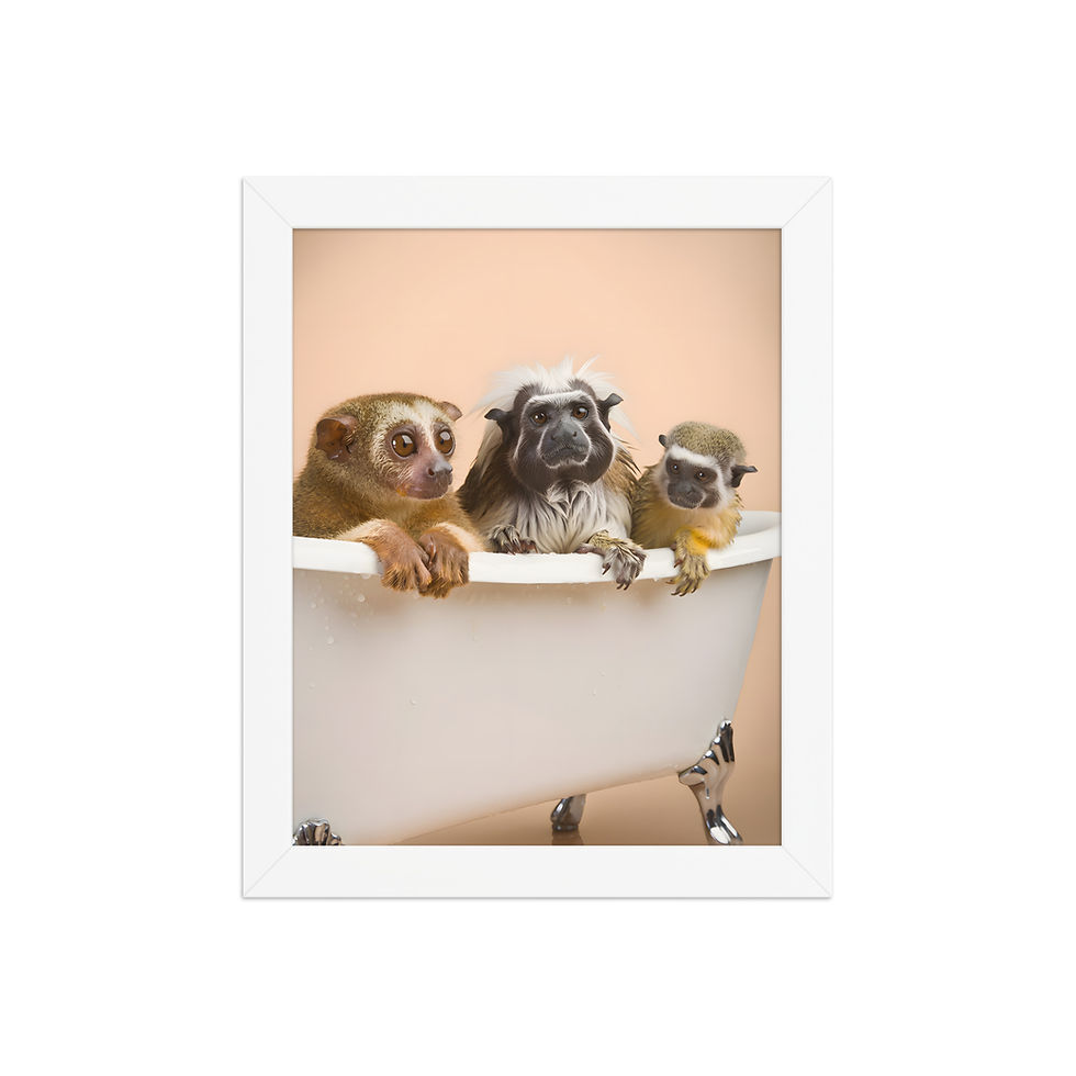 Thumbnail: Funny Animal Bathtub Art Print