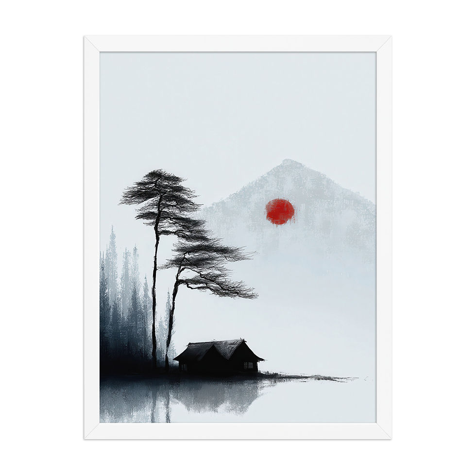 Thumbnail: Japandi Sumei-e Japanese Ink Inspired Print