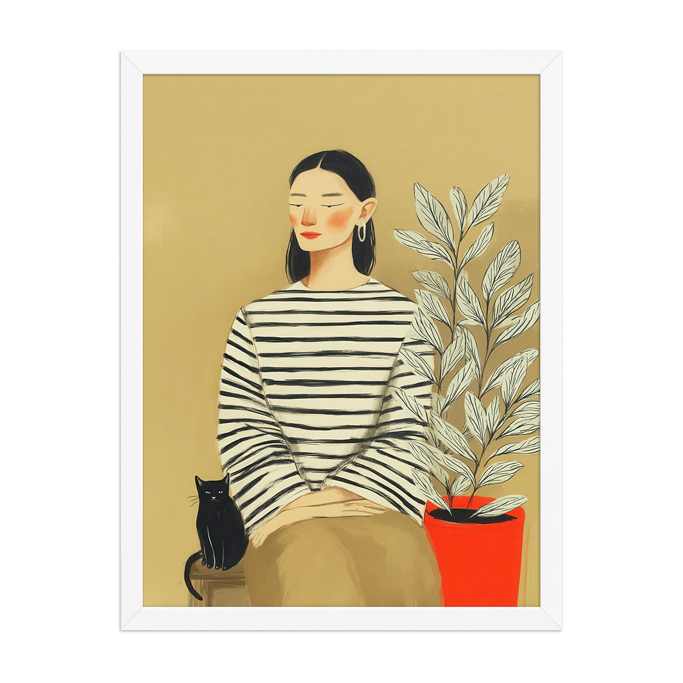 Thumbnail: Woman Portrait Gouache Inspired  Art Print 