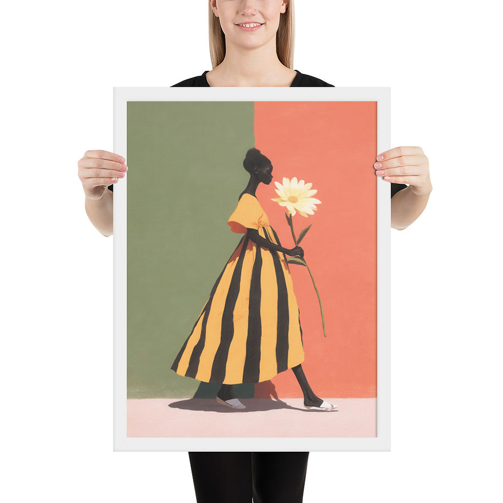 Thumbnail: Trendy Framed Gouache Art