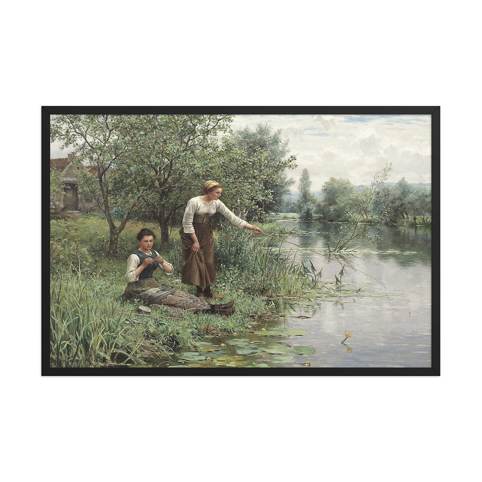 Thumbnail: A Day by the River Framed Vintage Art Print