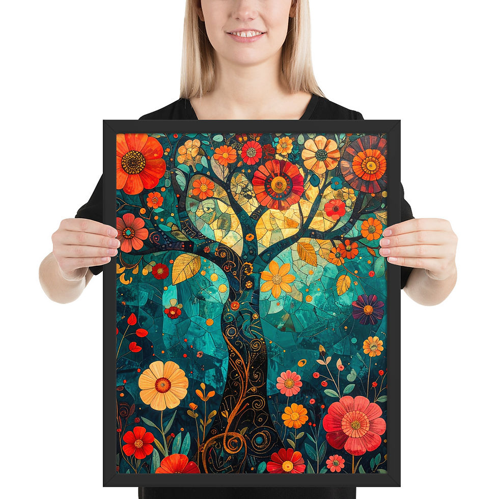 Thumbnail: Glass Stain Tree Art Print for Home