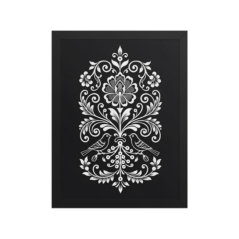 Thumbnail: White Folk Floral Motif Wall Art