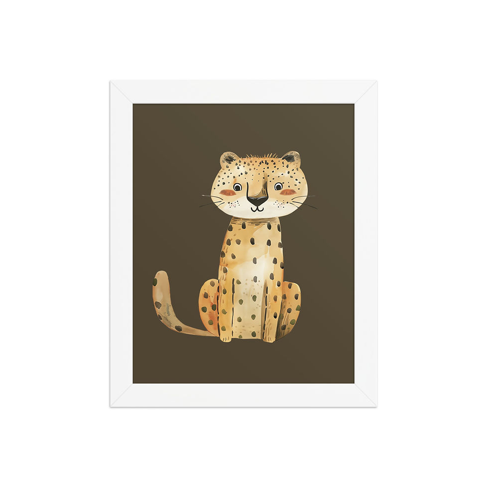 Thumbnail: Leopard | Whimsical Framed Nursery Prints for Kids' Rooms | Adorable Wall Art