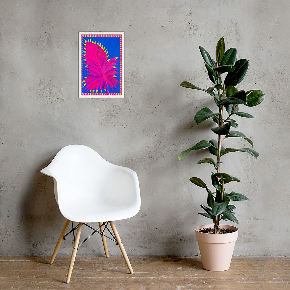 Thumbnail: Abstract Eclectic Vibrant Palm Leaf Framed Mega Wall Art