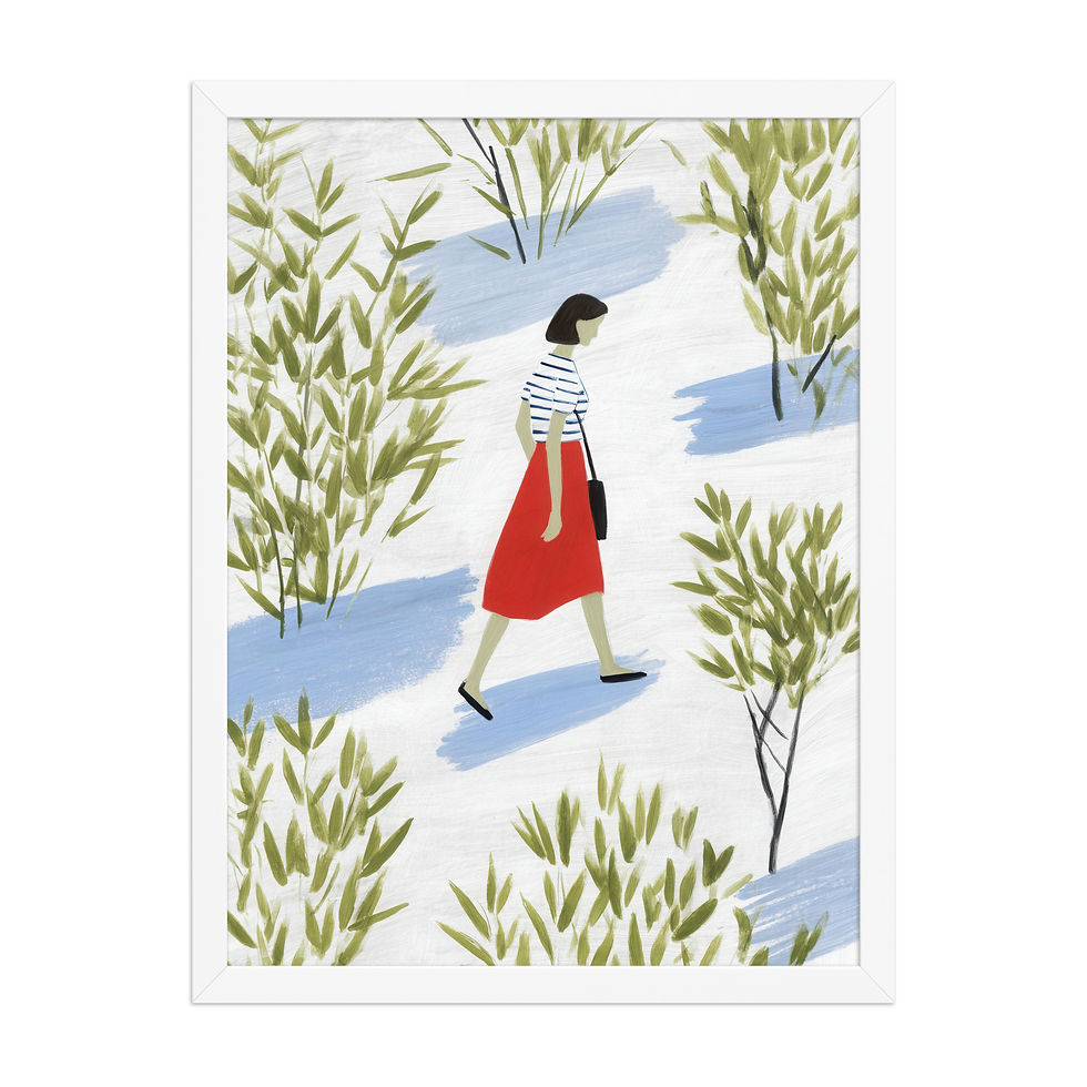 Thumbnail: Contemporary Gouache Wall Art - Framed Elegance
