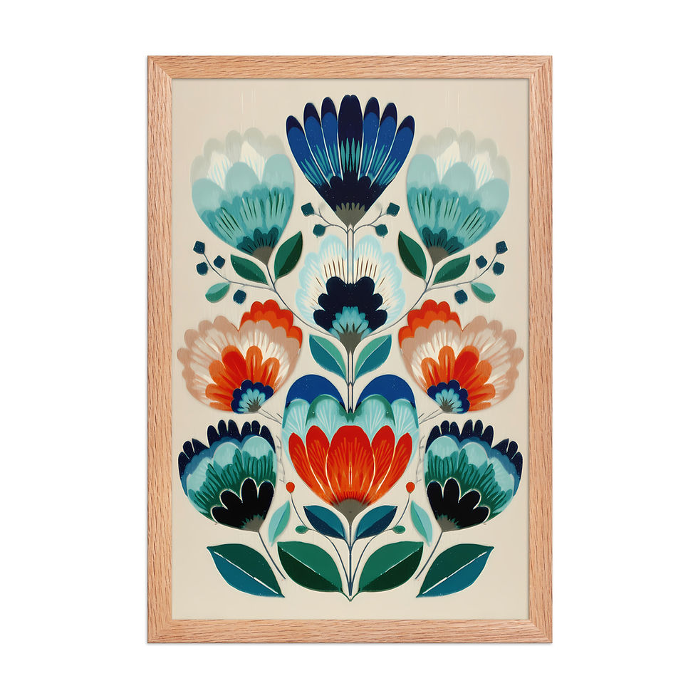 Thumbnail: Scandinavian Botanical Wall Art - Cozy Folk Decor for Your Home