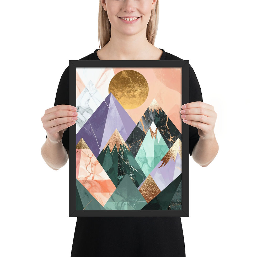 Thumbnail: Abstract Block Colour Mountains Art