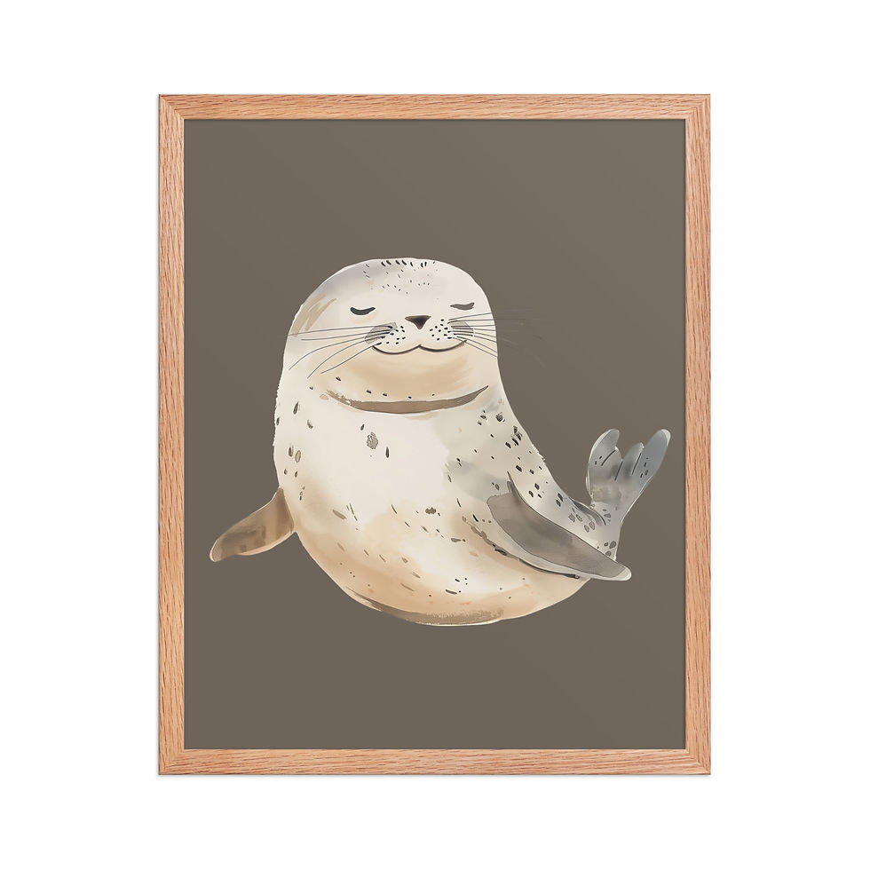Thumbnail: Seal of Approval | Whimsical Framed Nursery Prints for Kids' Rooms