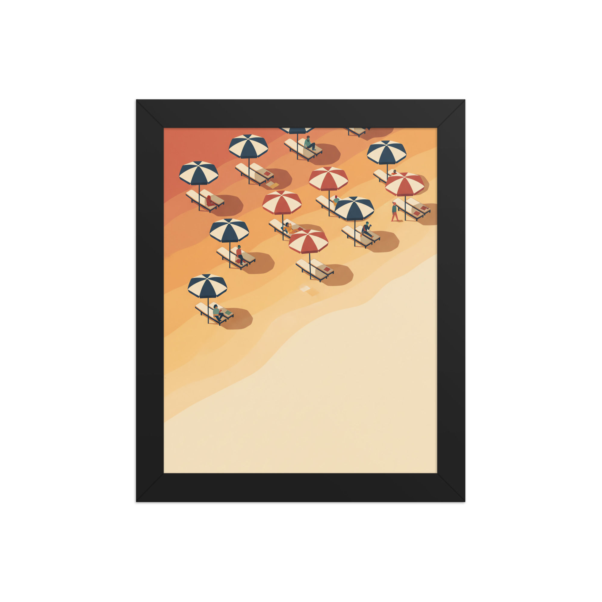 Isometric Beach Parasols Beach Art Print