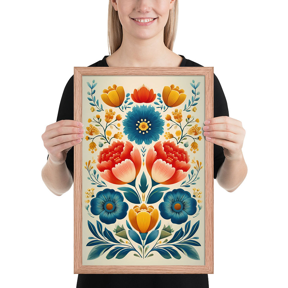 Thumbnail: Scandinavian Botanical Wall Art - Cozy Folk Decor for Your Home