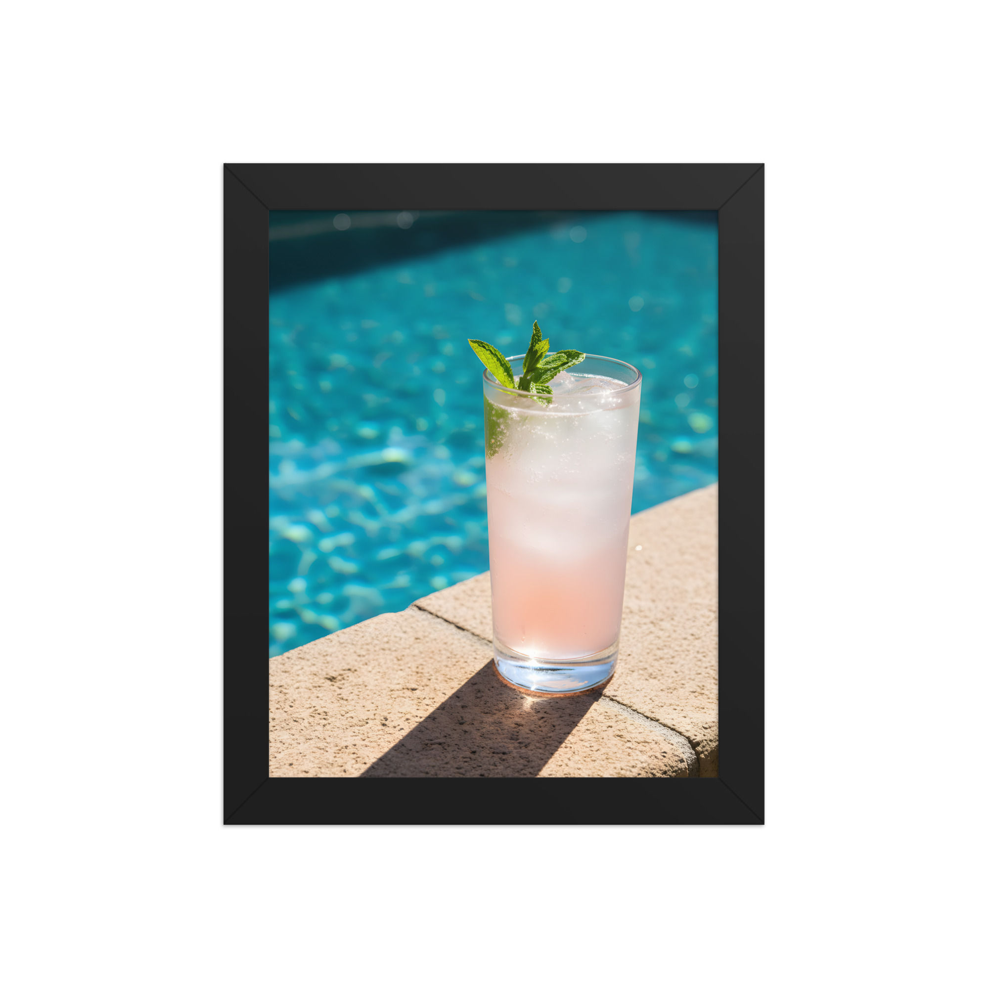 Tall Glass by the Pool Summer Wall Print