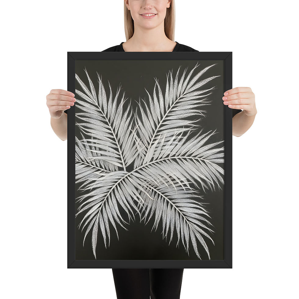 Thumbnail: White Charcoal Palm Frond Wall Art