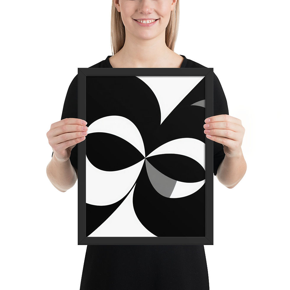 Thumbnail: Black & Beige Abstract Wall Art Print 